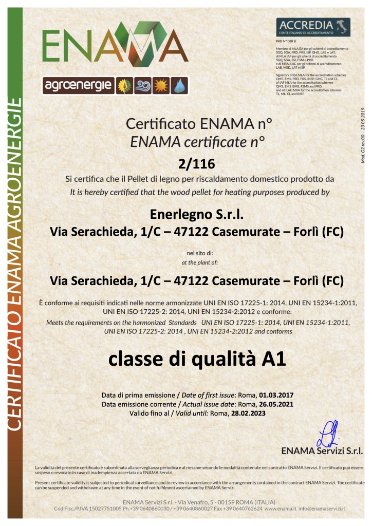 Certificato n.2-116 Enerlegno