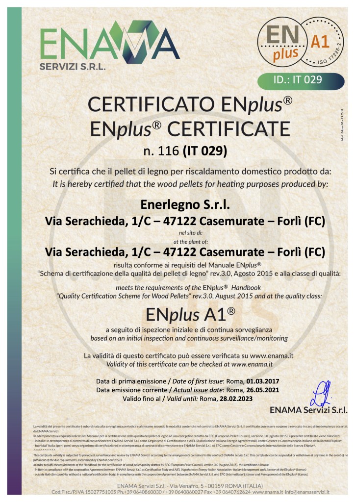 certificato IT 029 Enerlegno